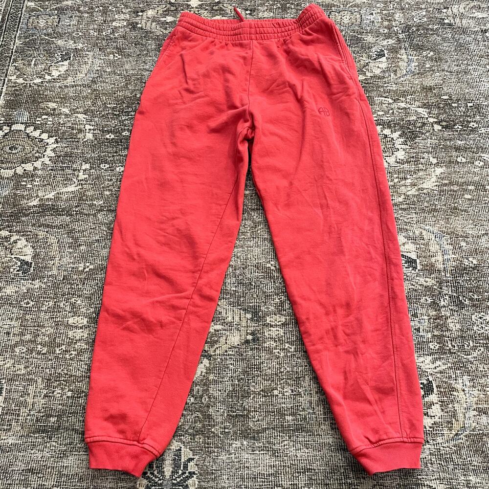Anine Bing Fleece Track Pants Jogger Sweats Red Women's Size S